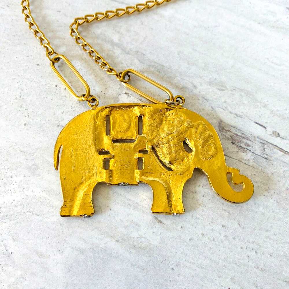 Elephant Pendant Necklace Statement Jewelry - image 5