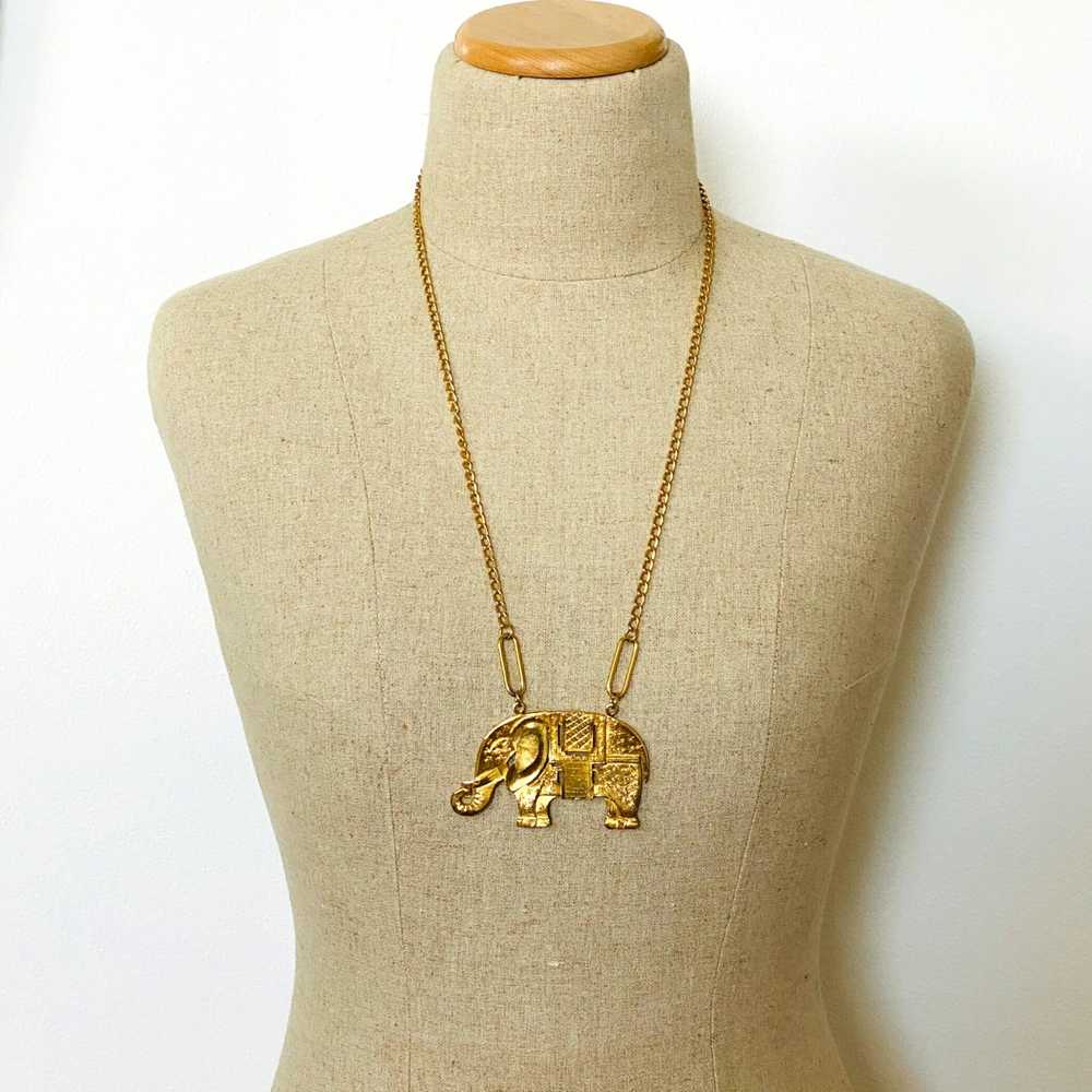 Elephant Pendant Necklace Statement Jewelry - image 6