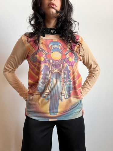 Vintage 1970's 1980's Long Sleeved Motorcycle Shi… - image 1