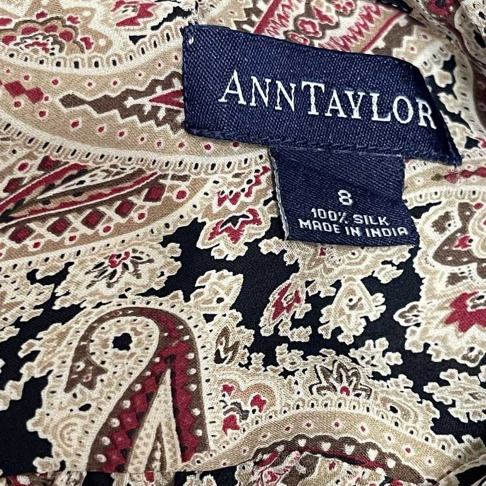 Vintage Ann Taylor 100% Silk Paisley Print Sleeve… - image 3