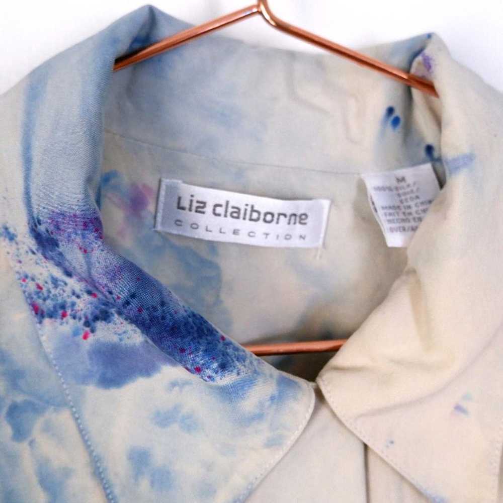 Liz Claiborne 80's hand dyed cream silk blouse… - image 2