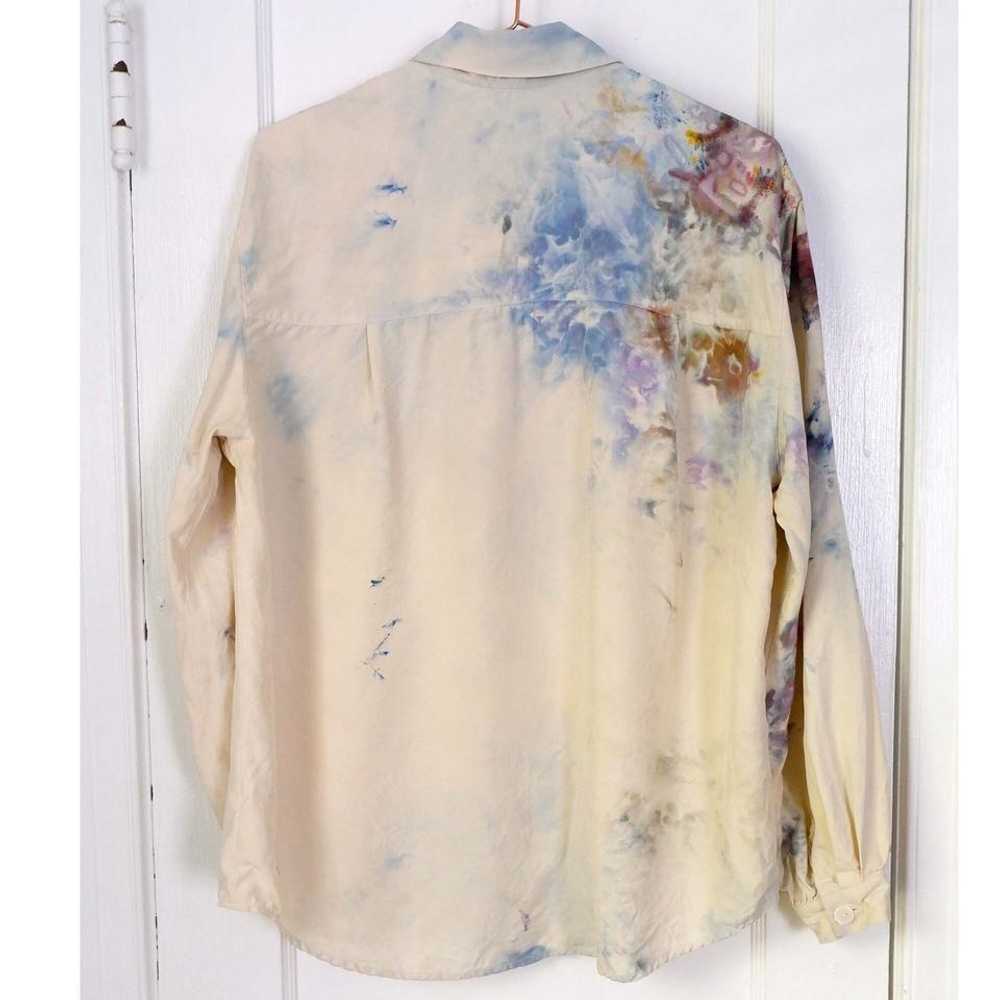 Liz Claiborne 80's hand dyed cream silk blouse… - image 3