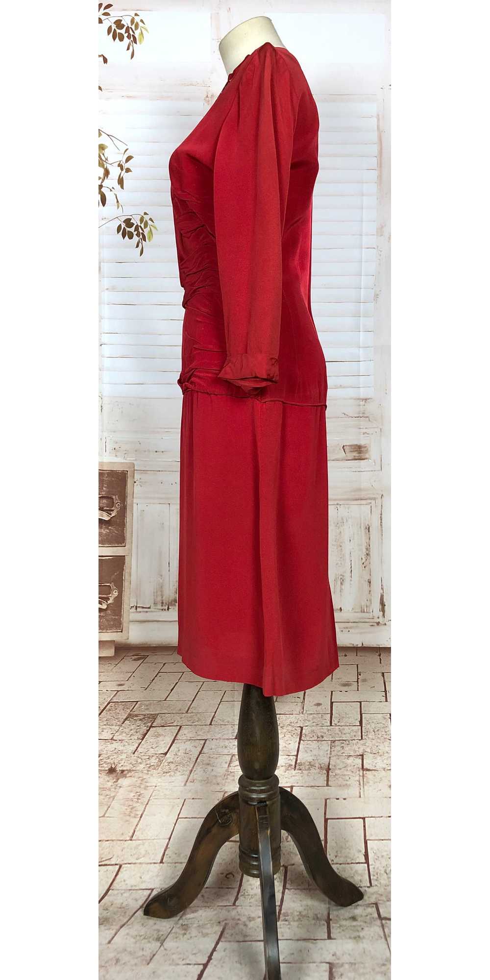 Wonderful Original 1950s Vintage Red Faille Dress… - image 6