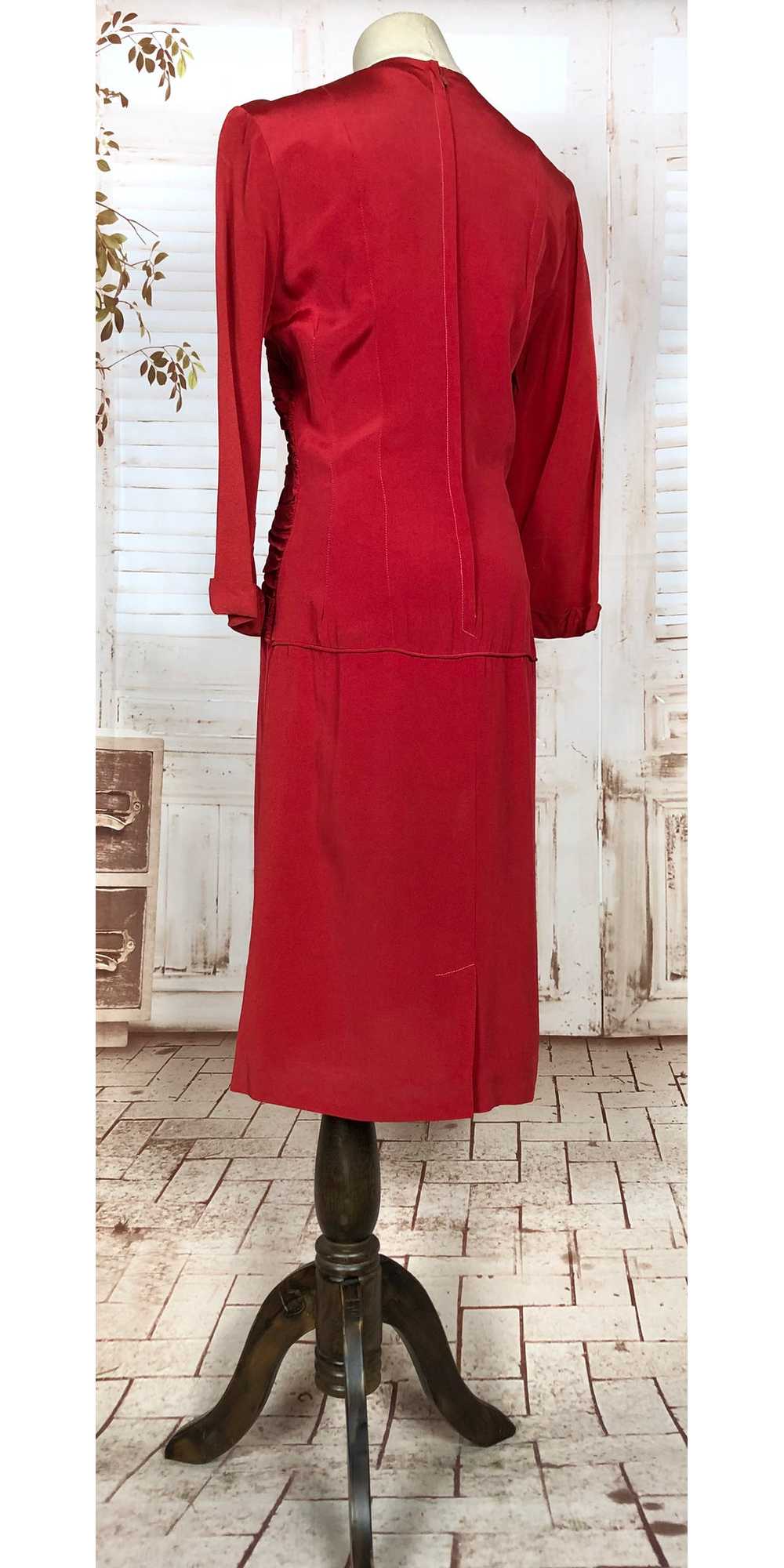 Wonderful Original 1950s Vintage Red Faille Dress… - image 7