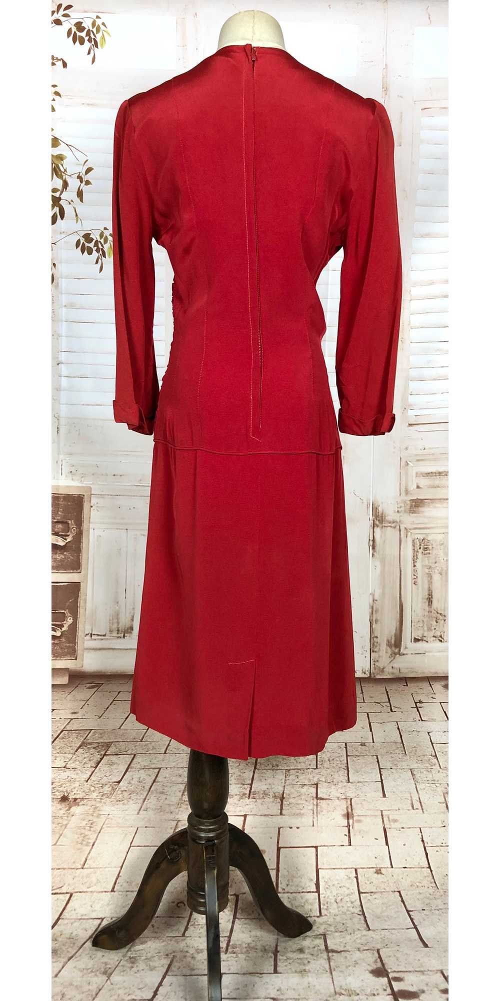 Wonderful Original 1950s Vintage Red Faille Dress… - image 8