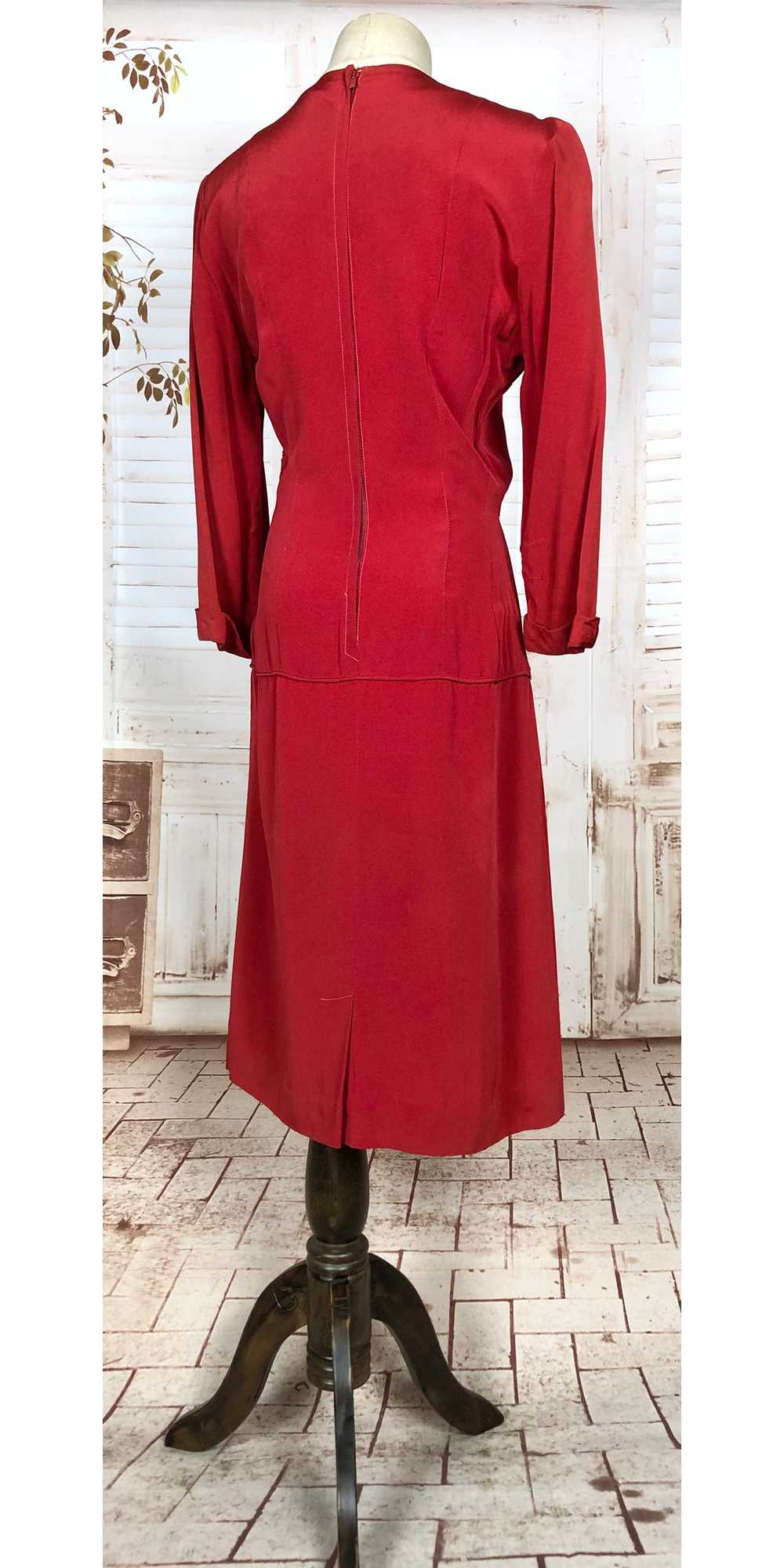 Wonderful Original 1950s Vintage Red Faille Dress… - image 9