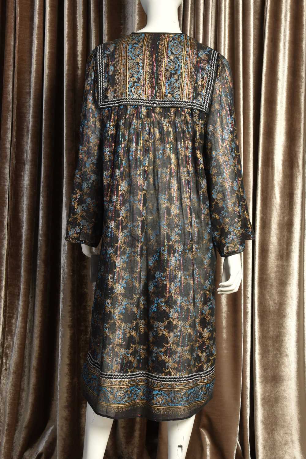 Daria 70s Rainbow Lurex Indian Dress - image 10
