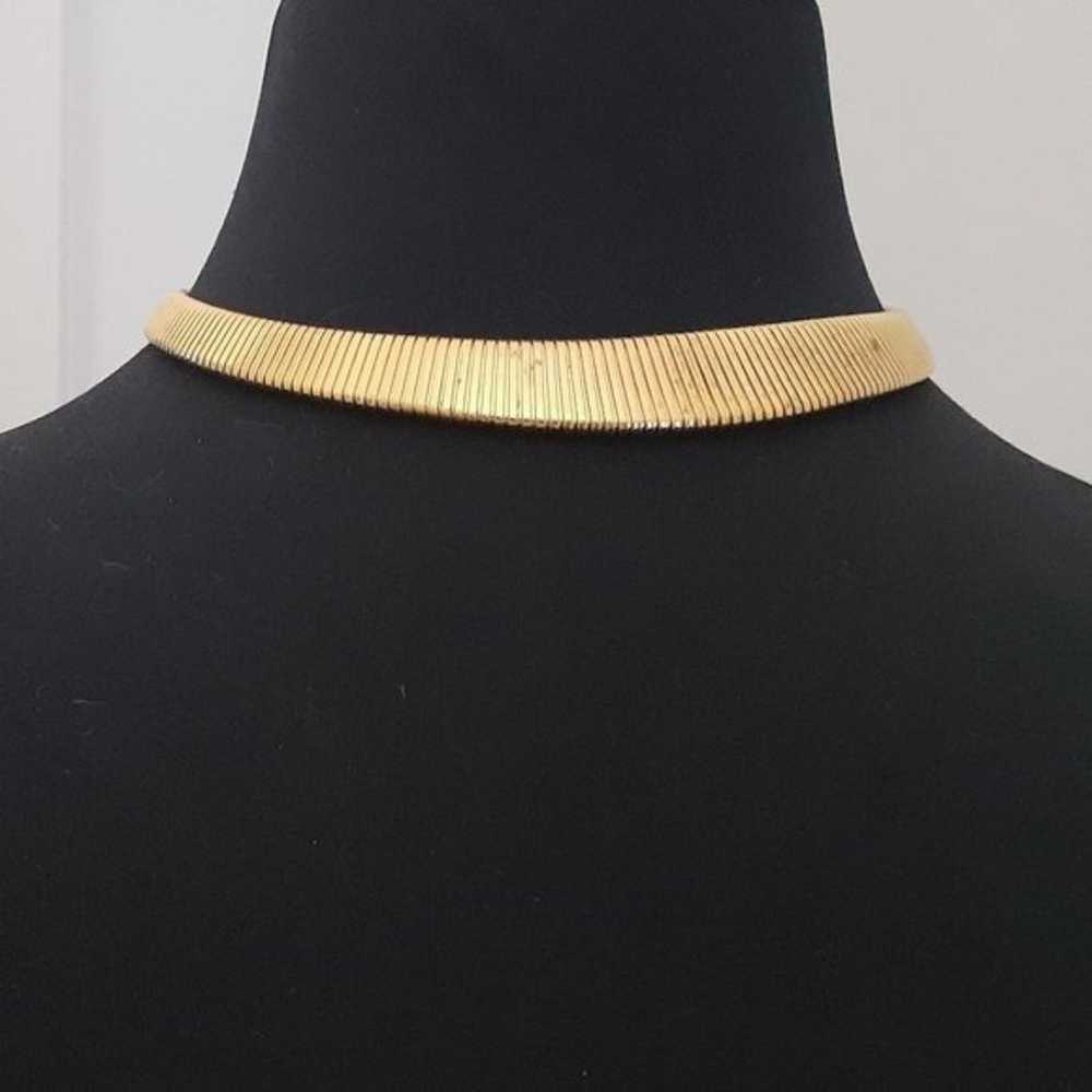 Vintage Monet Gold Tone Choker Necklace - image 1