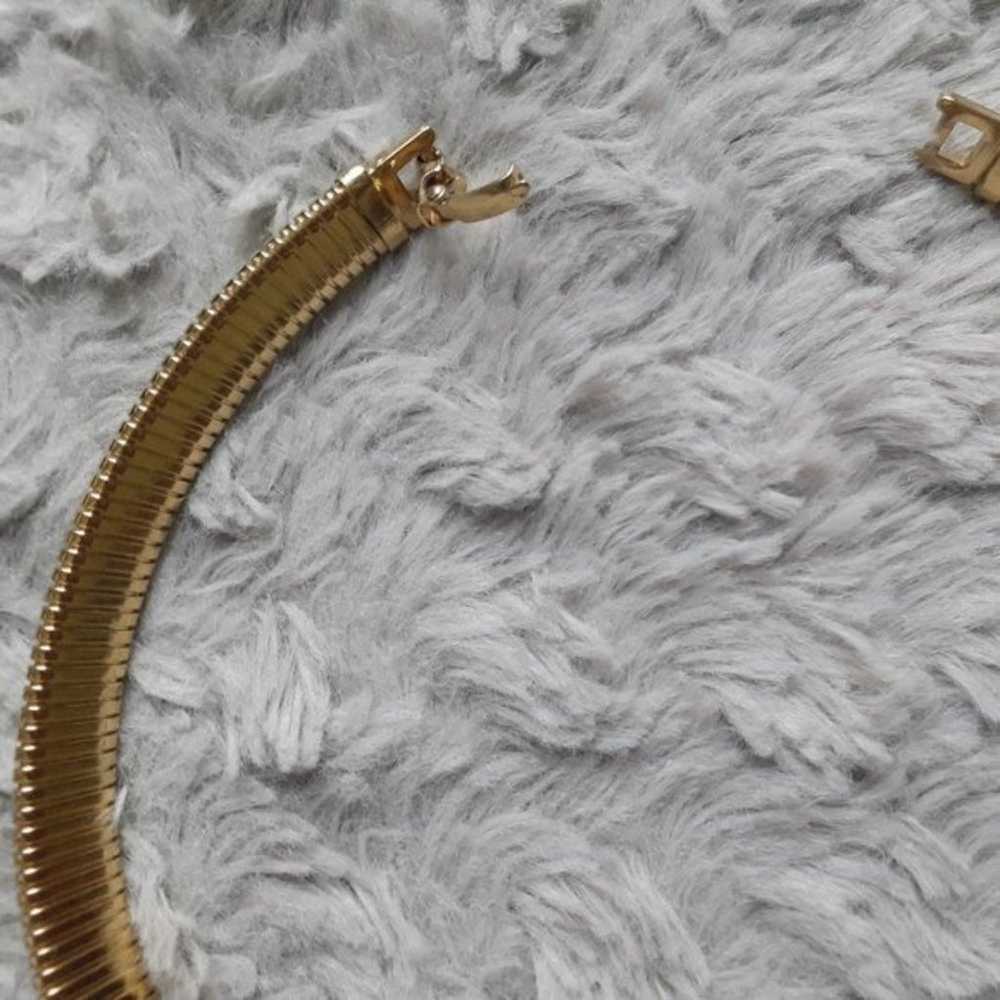 Vintage Monet Gold Tone Choker Necklace - image 6