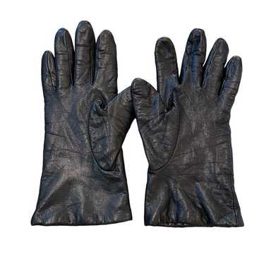 Fownes Gloves Womans Size 8.5 Black Leather Cashm… - image 1