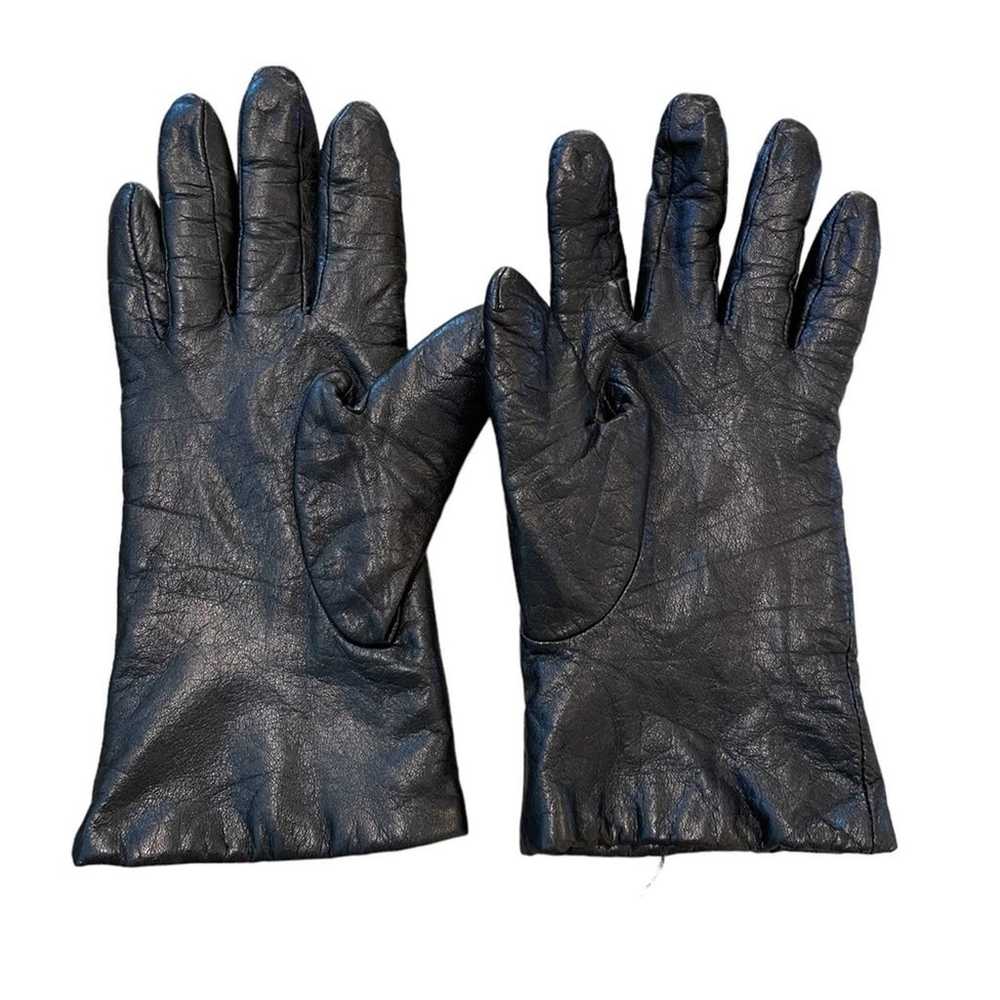 Fownes Gloves Womans Size 8.5 Black Leather Cashm… - image 2