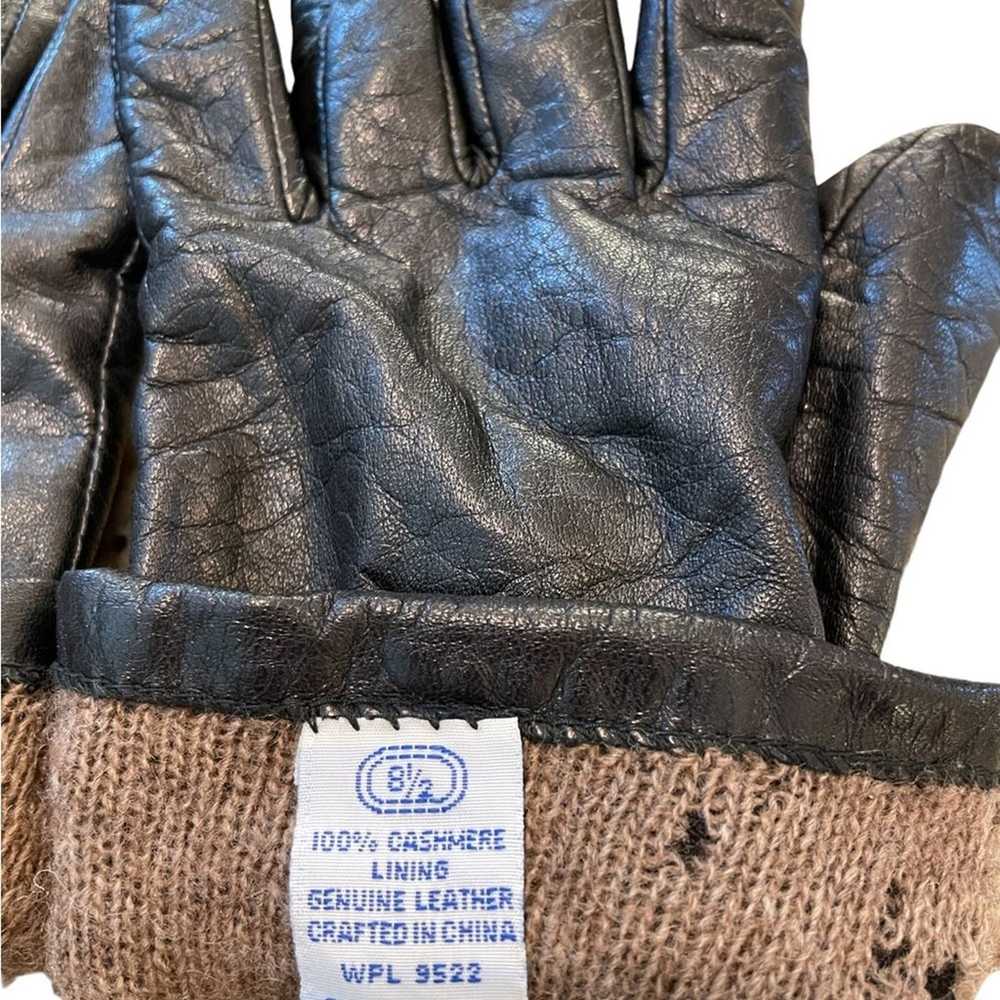 Fownes Gloves Womans Size 8.5 Black Leather Cashm… - image 4