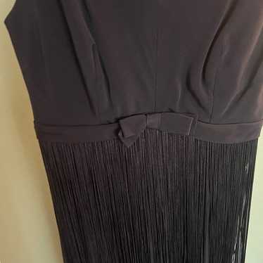 1960s black dress with fringe