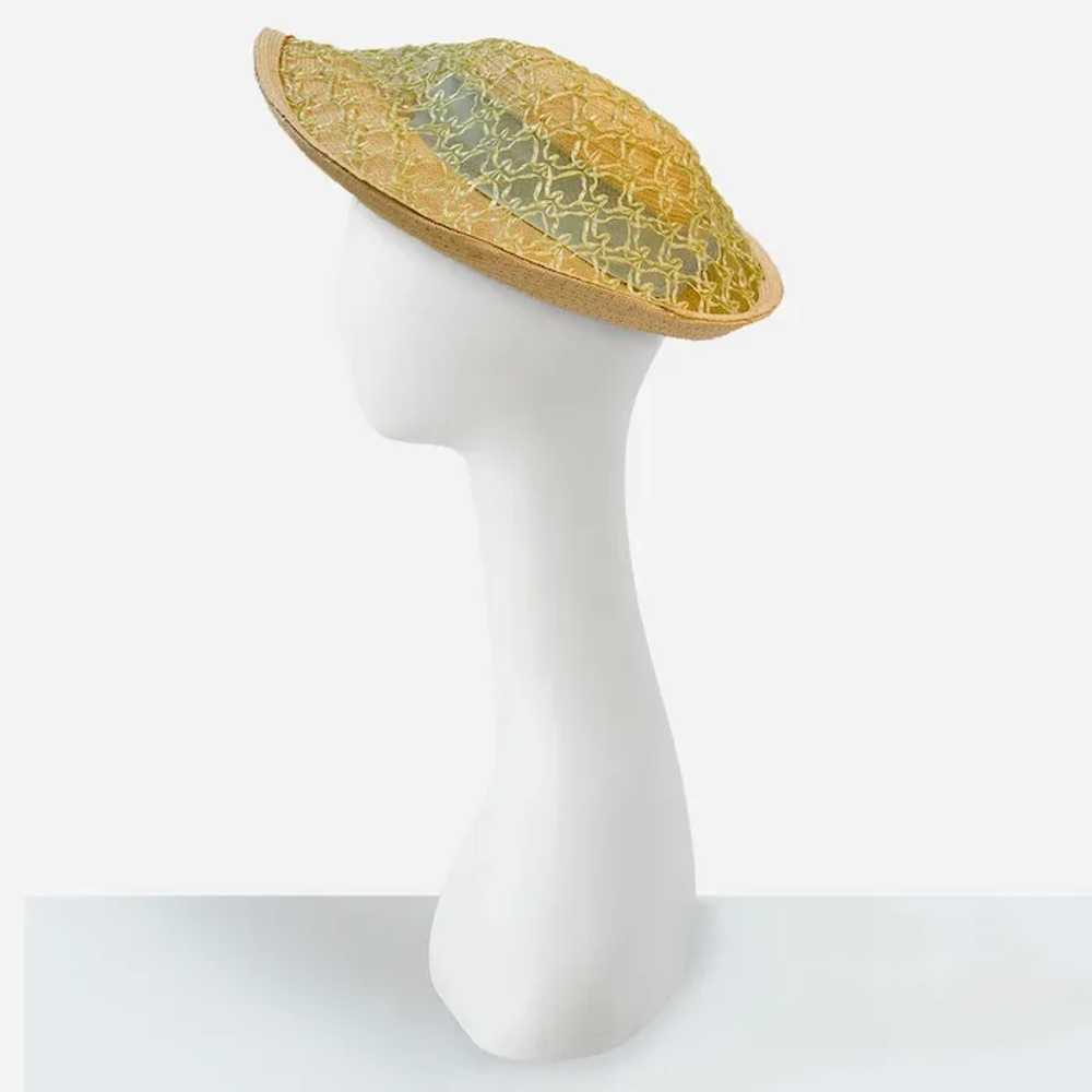 Vintage Archie Eason Hat, Unique Covered Straw De… - image 4