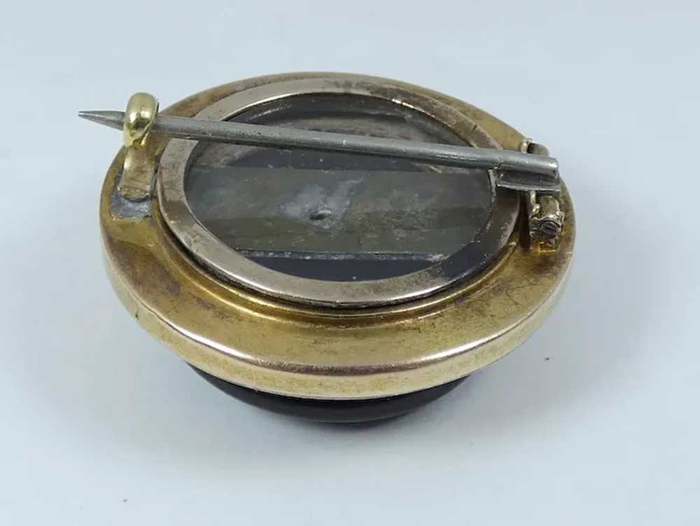 Antique Victorian 15ct Yellow Gold Onyx 3mm Rose … - image 9
