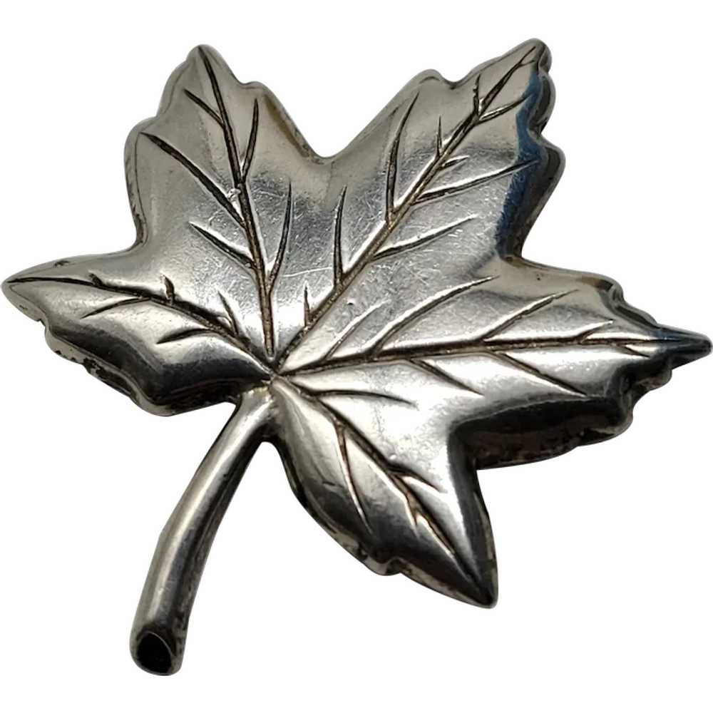 Canadian Maple Leaf Silver Brooch - image 1