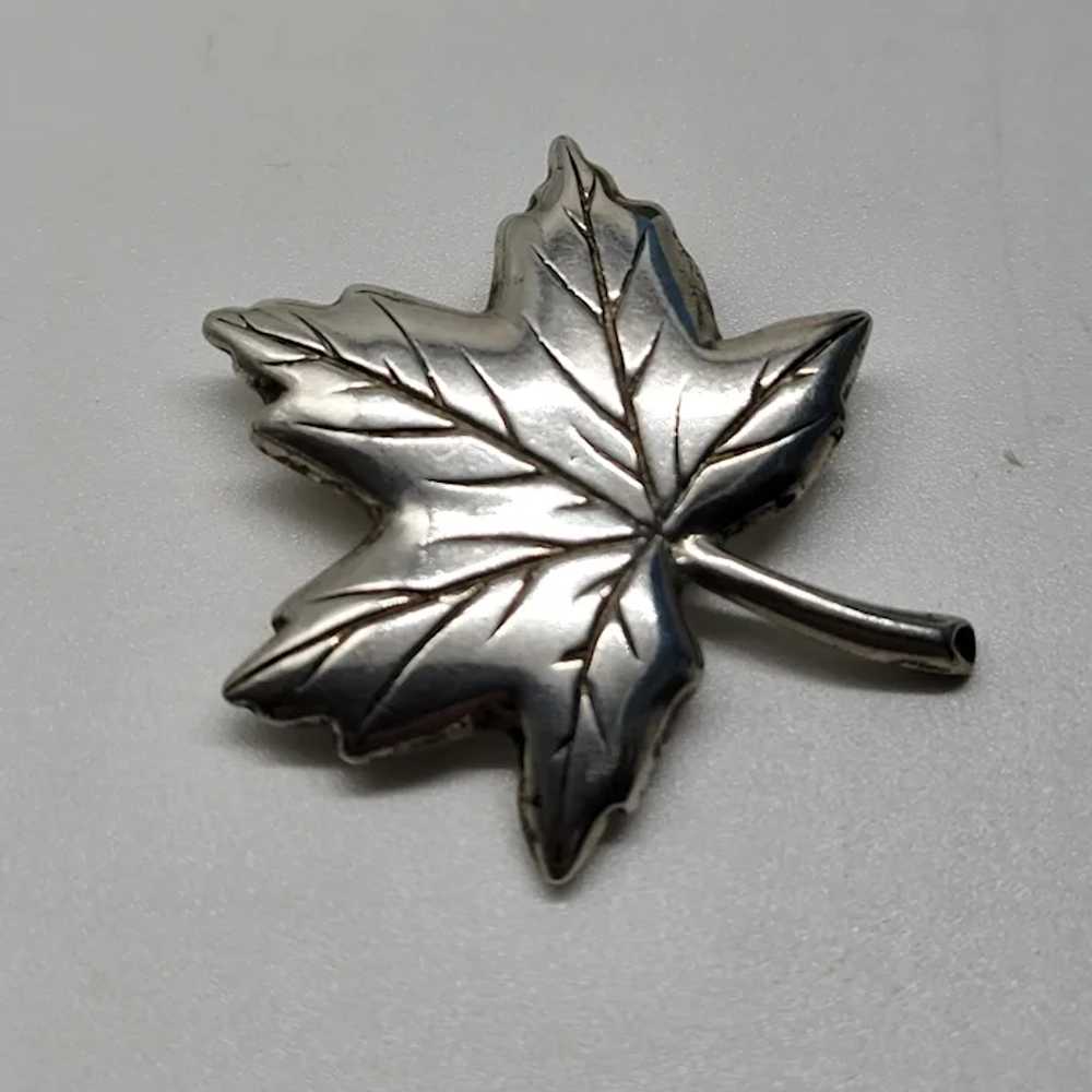 Canadian Maple Leaf Silver Brooch - image 2
