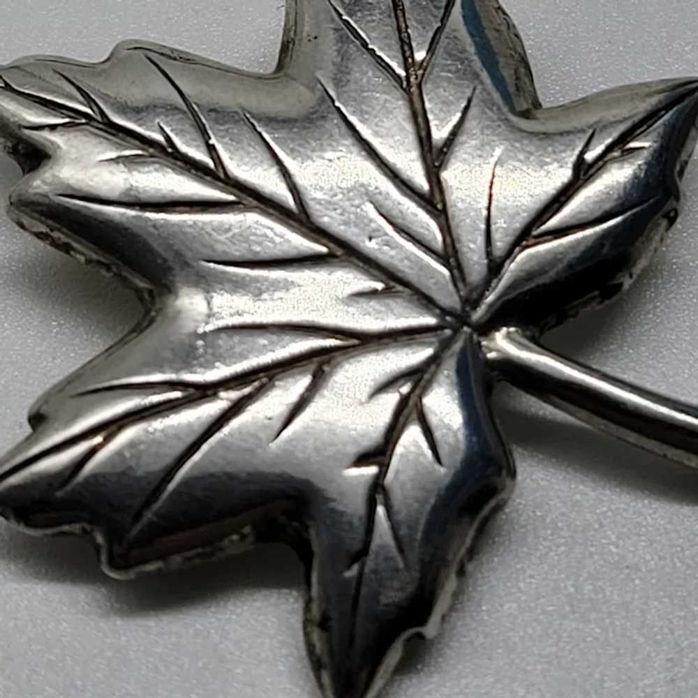 Canadian Maple Leaf Silver Brooch - image 3