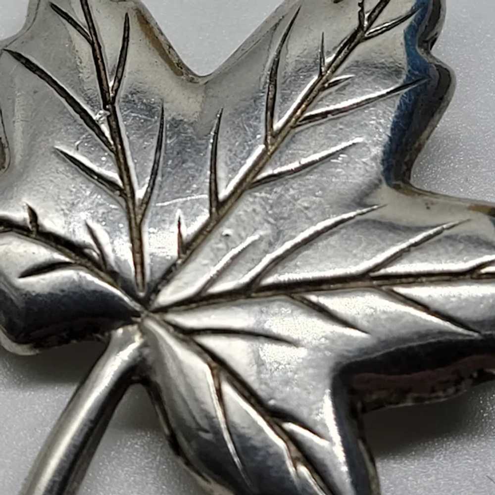Canadian Maple Leaf Silver Brooch - image 4