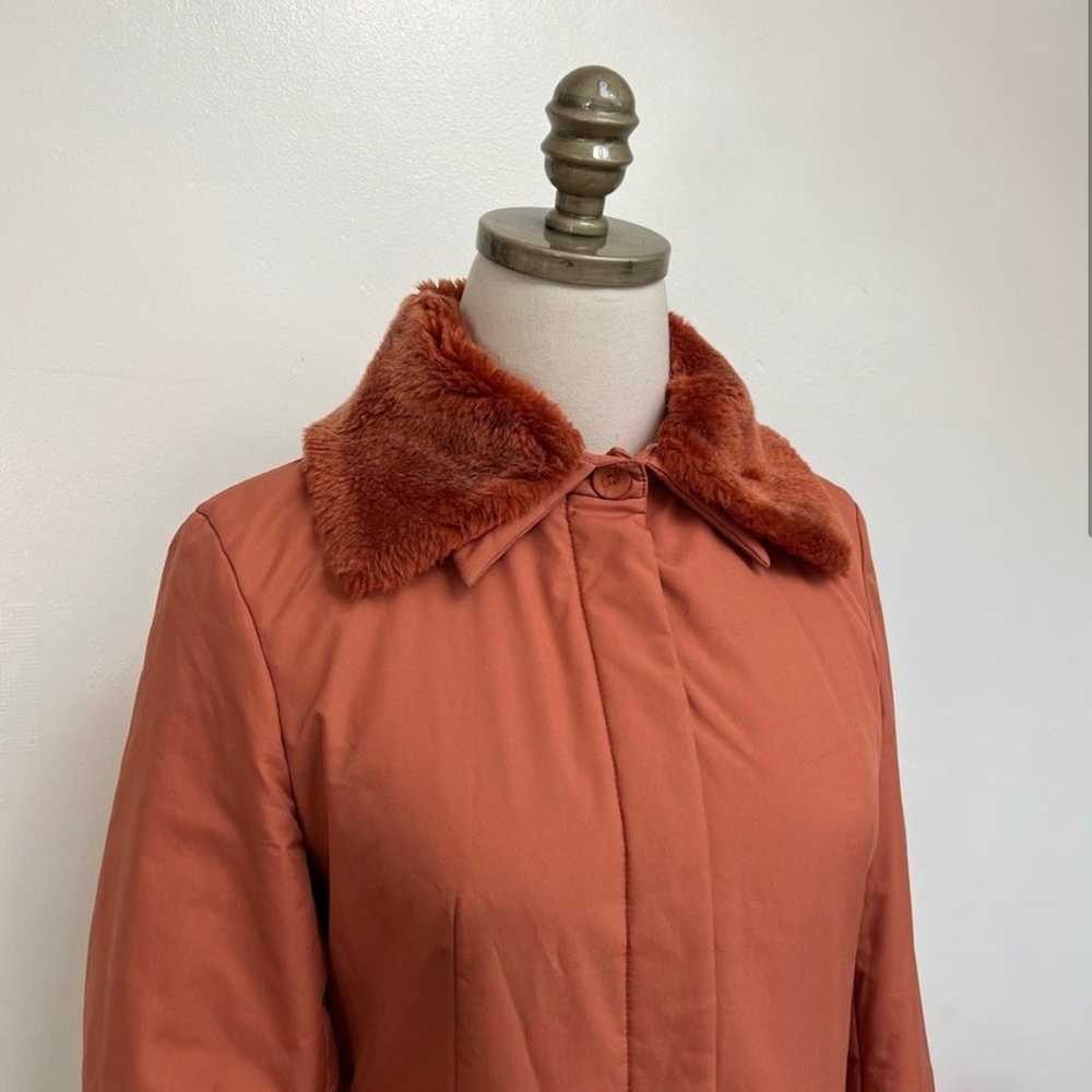 1960s Vintage Burnt Orange Long Mid Weight Coat W… - image 2
