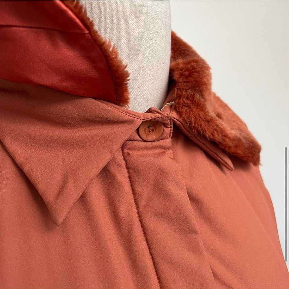 1960s Vintage Burnt Orange Long Mid Weight Coat W… - image 5