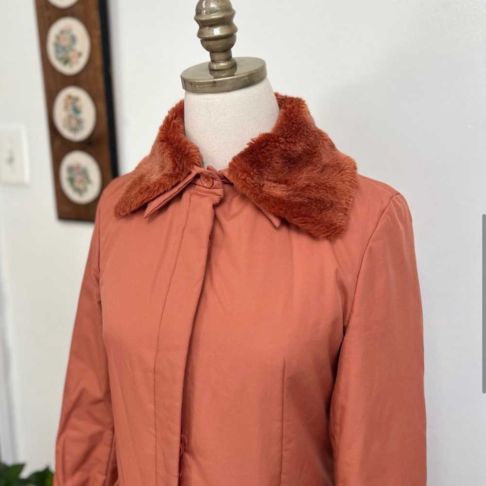 1960s Vintage Burnt Orange Long Mid Weight Coat W… - image 6