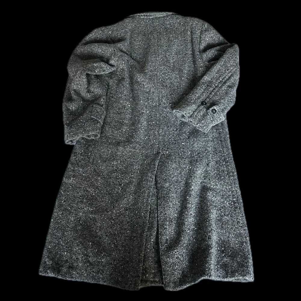 vintage 90s robert hall grey wool tweed coat / si… - image 3