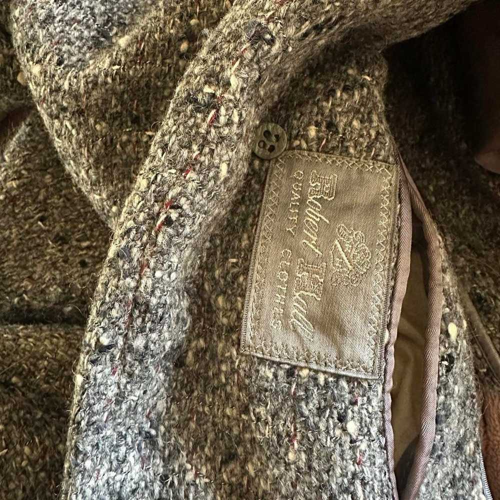 vintage 90s robert hall grey wool tweed coat / si… - image 4