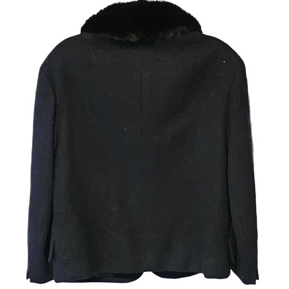 Jacqmar Fabric 1940’s Wool Black with Fur Collar … - image 3
