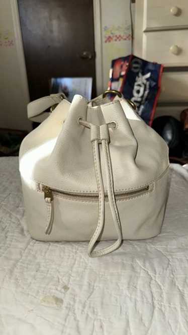 Fossil Vickery Leather Cow Hide Drawstring Bucket… - image 1