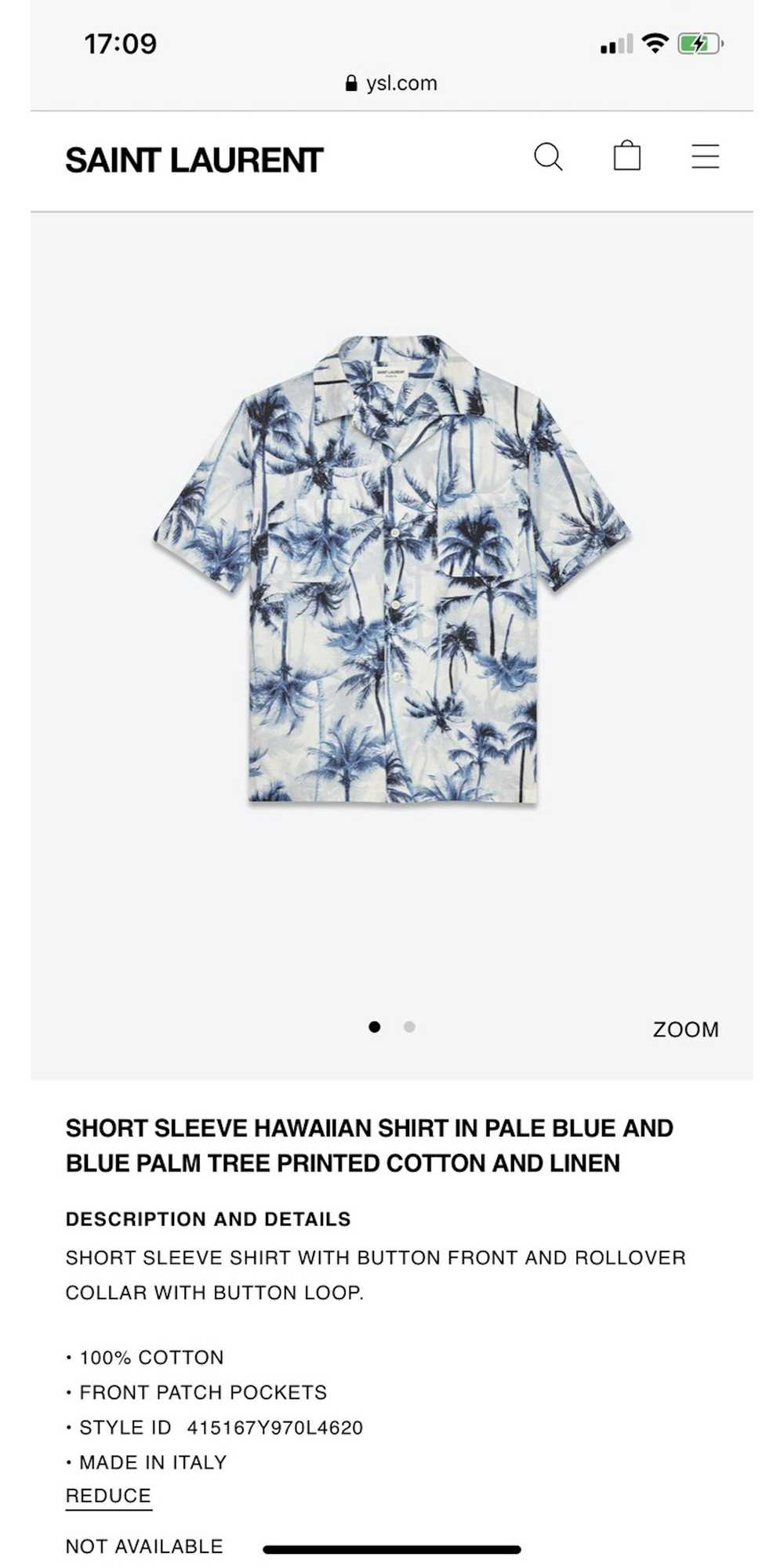 Saint Laurent Paris SS16 Palm Tree Hawaiian shirt… - image 8