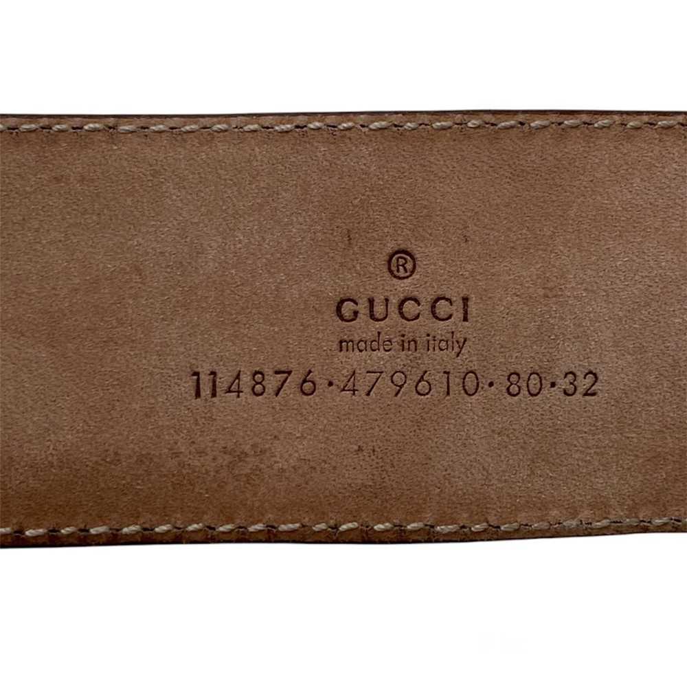 Gucci GUCCI STRIP LEATHER BELT WEB SILVER INTERLO… - image 5