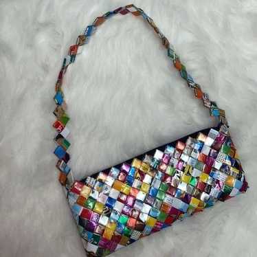 Retro Recycled Candy Wrapper Purse Clutch Handbag Novelty Chic Fun  Multicolor | eBay