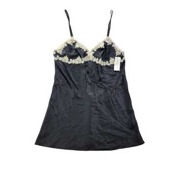MORGAN TAYLOR INTIMATES BLACK & CHAMPAGNE SATIN FLORAL WITH