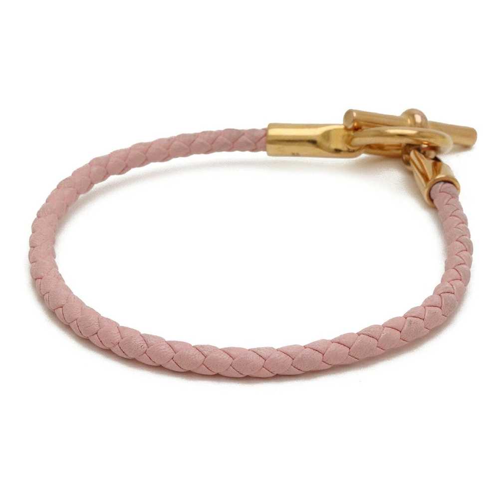 Hermes HERMES Grennan Bracelet Leather GP Pink - image 2