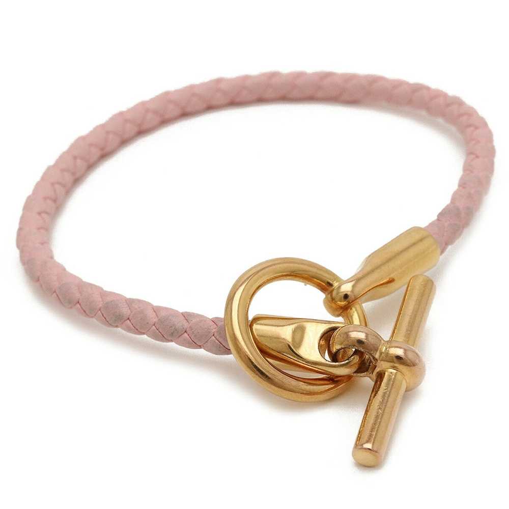 Hermes HERMES Grennan Bracelet Leather GP Pink - image 3