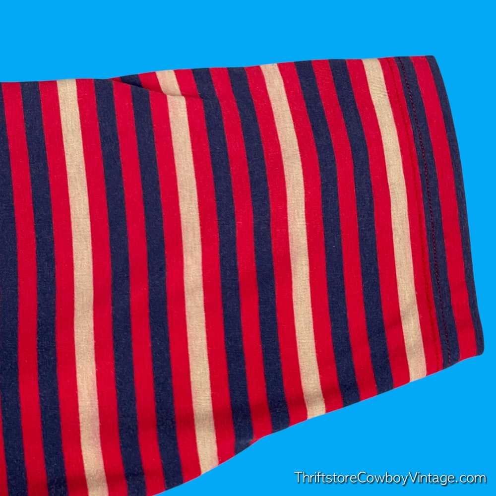 Vintage Vintage Striped Polo Shirt Red Beige Navy… - image 4