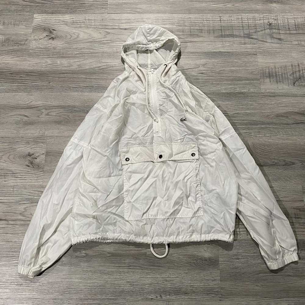 Lacoste × Vintage Vintage white Lacoste hooded wi… - image 1