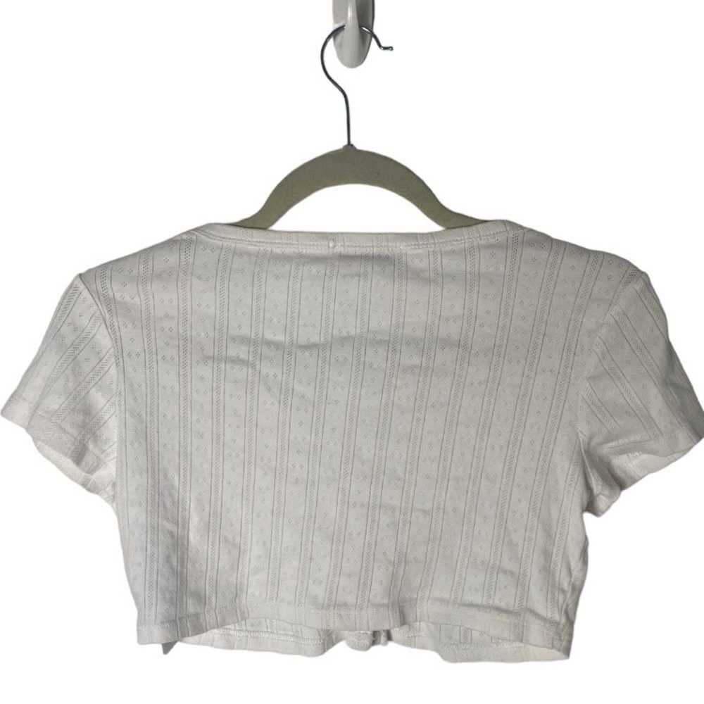 Other NA-KD SZ S white textured cropped t-shirt - image 3