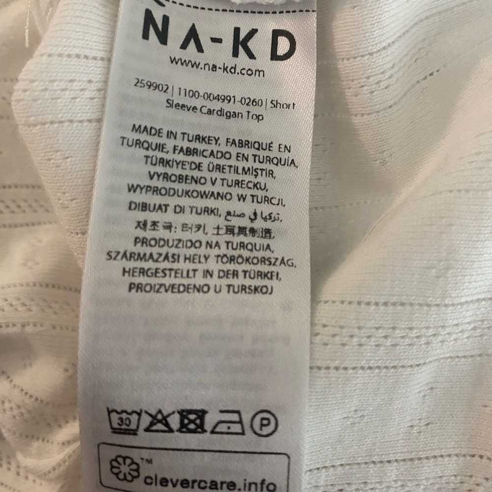 Other NA-KD SZ S white textured cropped t-shirt - image 5