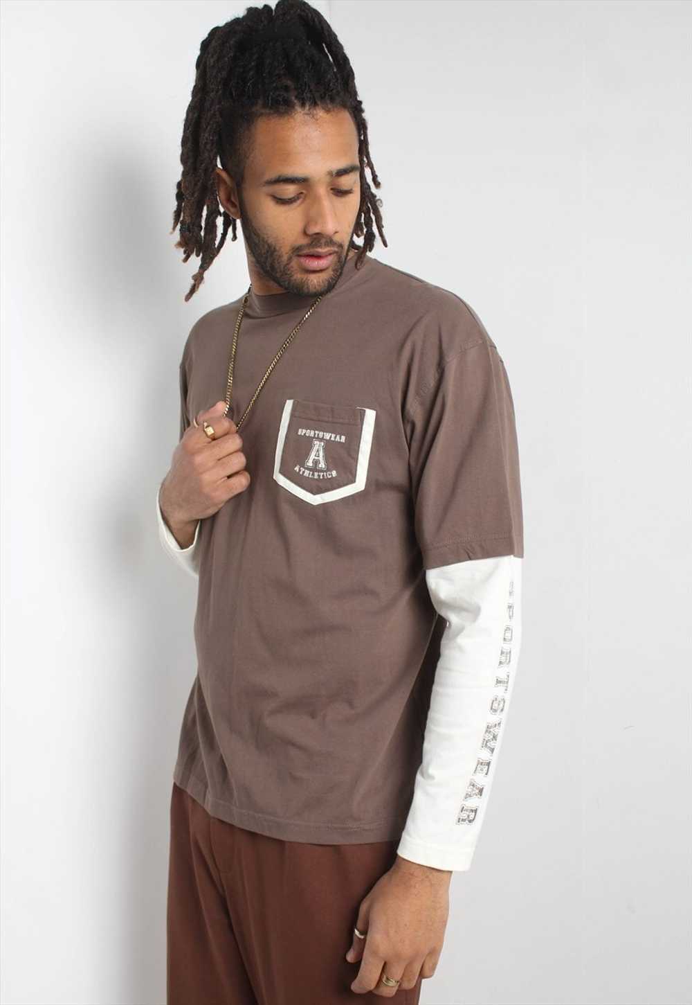 Vintage Y2K Long Sleeve Skater Double Layered T-s… - image 1