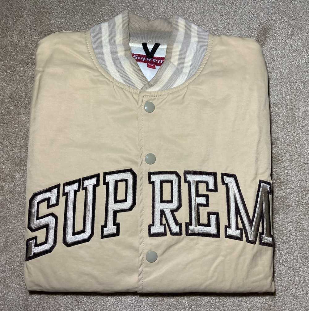 Supreme 2009 Supreme Big Apple Varsity Jacket Tan… - image 1