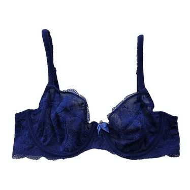 victoria secret body by victoria bra 38d perfect shape blue lace with bow