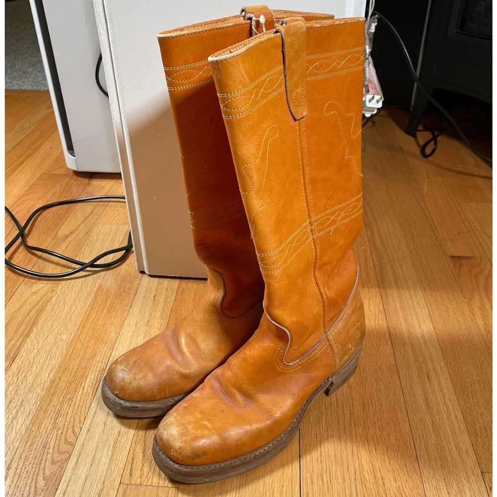 Vintage Vintage Leather Calf Boots 8 Mens - image 1