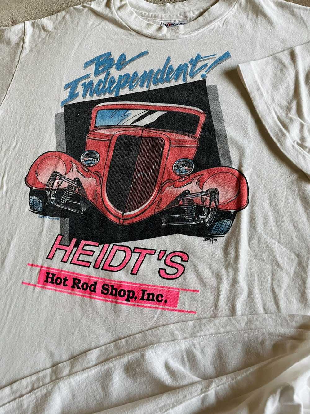 Hanes × Streetwear × Vintage Vintage Hotrod Tee (… - image 3