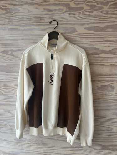 Ysl Pour Homme Vintage YSL half-zip Logo Sweatshir