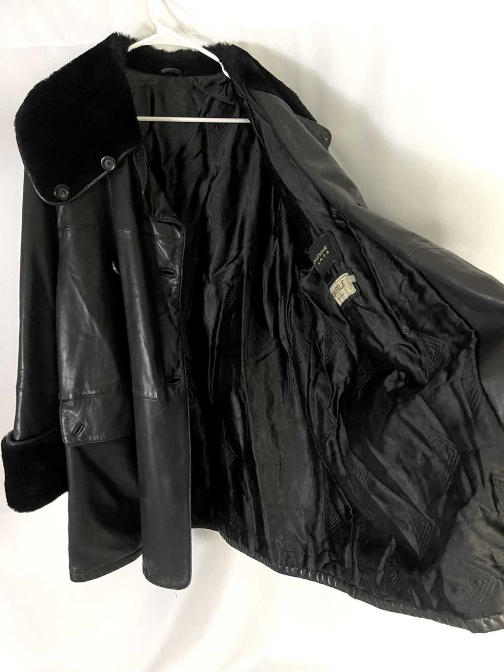 Vera Pelle (womens L/XL) Vera Pelle black leather… - image 4