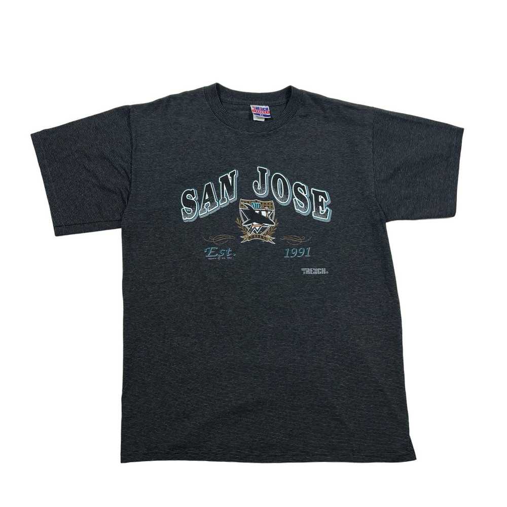 Other Vintage 90's San Jose Sharks striped shirt … - image 1