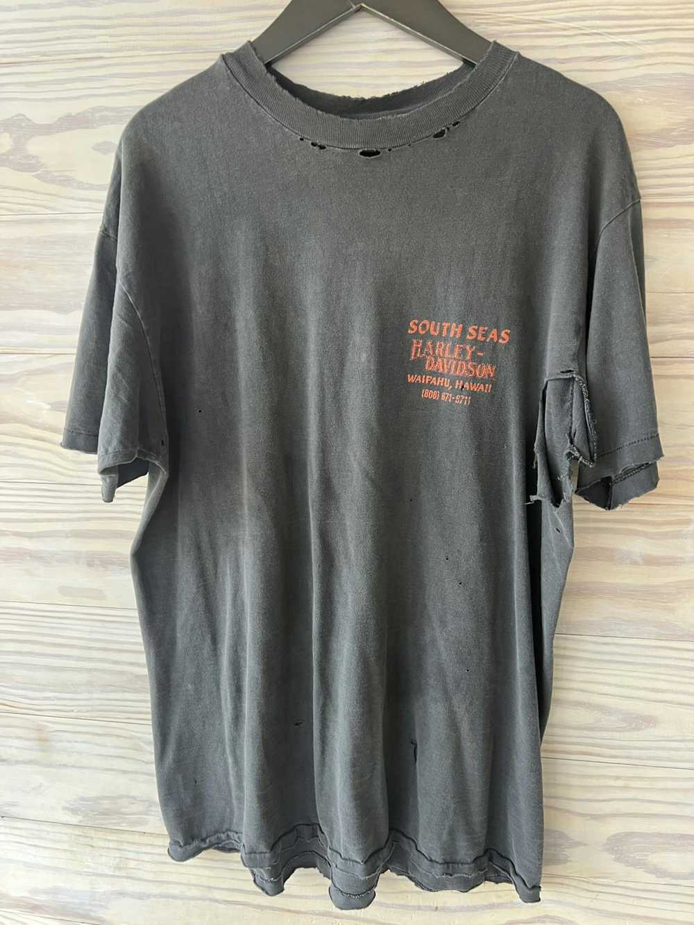 Vintage thrashed Harley t-shirt circa 1990s - image 3