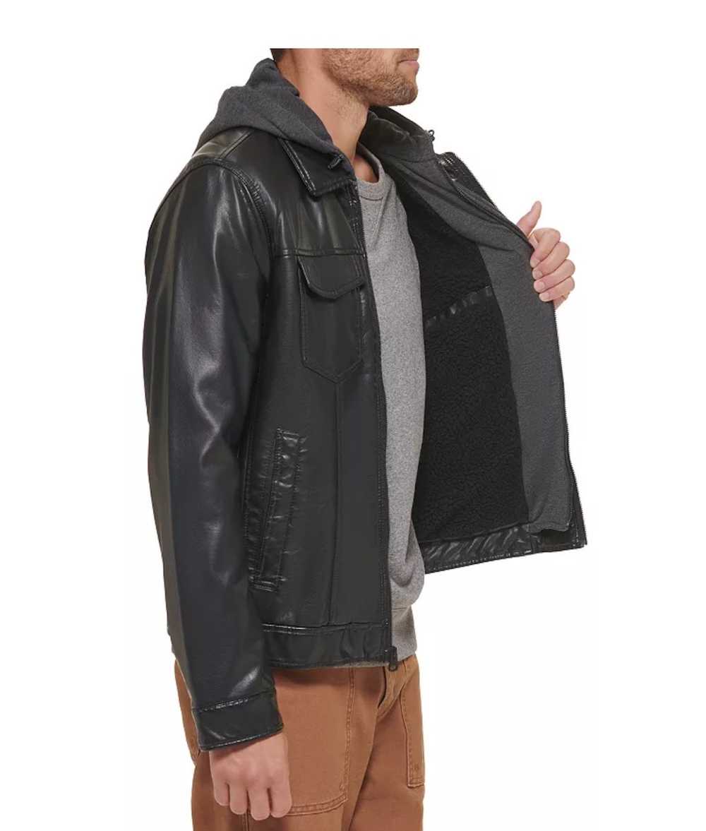 Levi's Men's Levi's® Faux Leather Hooded size lar… - image 4